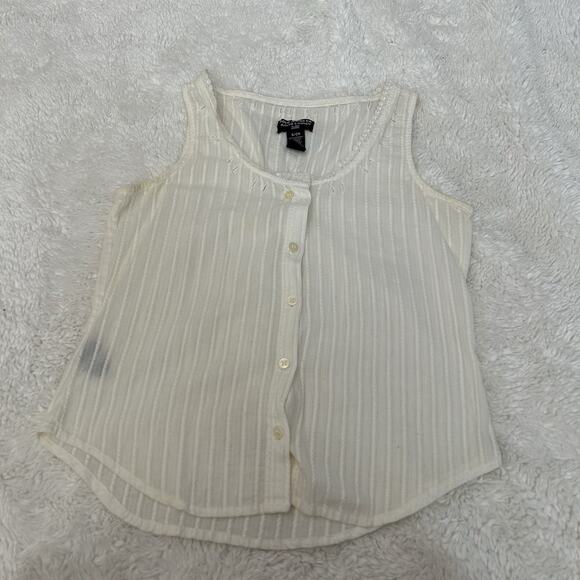 Polo Ralph Lauren Tops - VTG Polo Ralph Lauren Cream Cotton Sleeveless Button Down Top S Cottage Soft